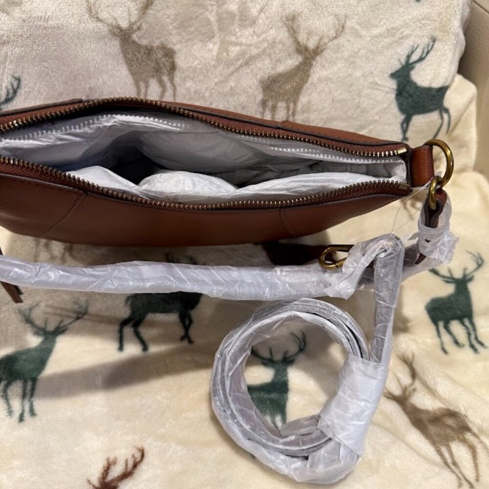 Fossil Skylar Crossbody Shoulder Bag Brown Leather - Picture 7 of 10